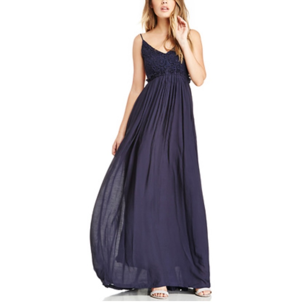 Navy crochet maxi dress